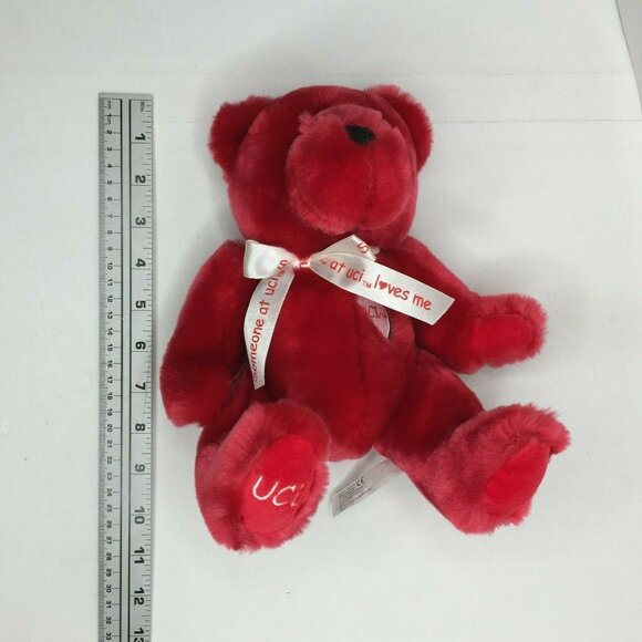 UC Irvine Someone At UCI Loves Me 10" Red Plush Teddy Bear Embroidered Heart - Picture 4 of 9